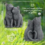 Black Cat Garden Statue - Cute Kitten Figurine