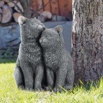 Black Cat Garden Statue - Cute Kitten Figurine