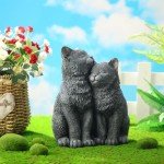 Black Cat Garden Statue - Cute Kitten Figurine