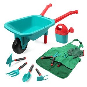 Kids Gardening Tool Set with Wheelbarrow & More