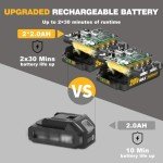 20V Cordless Electric Tiller with Batteries & Charger