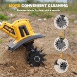 20V Cordless Electric Tiller with Batteries & Charger