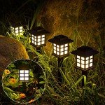 GIGALUMI 8-Pack Waterproof Solar Outdoor Lights