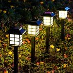 GIGALUMI 8-Pack Waterproof Solar Outdoor Lights