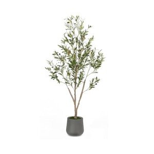 5FT Faux Olive Tree with Gray Planter