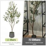 5FT Faux Olive Tree with Gray Planter