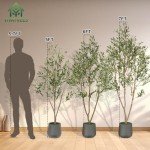 5FT Faux Olive Tree with Gray Planter