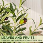 5FT Faux Olive Tree with Gray Planter