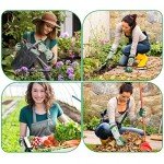 Durable Women's Long Gardening Gloves - Green Print