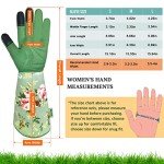 Durable Women's Long Gardening Gloves - Green Print