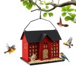 Hanging Metal Bird Feeder with Three Compartments