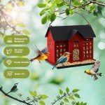 Hanging Metal Bird Feeder with Three Compartments