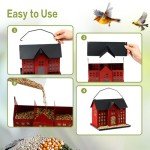 Hanging Metal Bird Feeder with Three Compartments