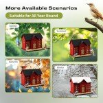 Hanging Metal Bird Feeder with Three Compartments