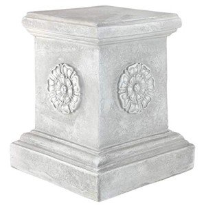 Large English Rosette Garden Plinth Base Statue