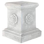 Large English Rosette Garden Plinth Base Statue