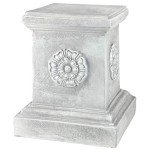 Large English Rosette Garden Plinth Base Statue