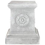 Large English Rosette Garden Plinth Base Statue