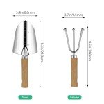 Stainless Steel Garden Tool Set with Wooden Handles