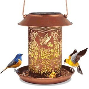Solar Lantern Bird Feeders for Garden Decor
