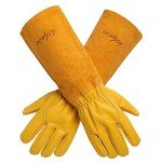 Durable Leather Gardening Gloves with Thorn Protection