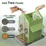 Metal Bird Feeder with Suet Cage and Roof