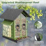 Metal Bird Feeder with Suet Cage and Roof