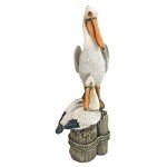 Coastal Decor Pelicans Garden Bird Statue 24