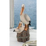 Coastal Decor Pelicans Garden Bird Statue 24