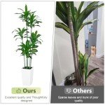 6FT Artificial Dracaena Tree with White Planter