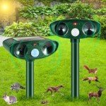Ultrasonic Solar Animal Repeller, 2 Pack
