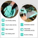 6 Pairs Women’s Nitrile Garden Gloves - Pink & Green