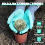 6 Pairs Women’s Nitrile Garden Gloves - Pink & Green