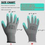 6 Pairs Women’s Nitrile Garden Gloves - Pink & Green