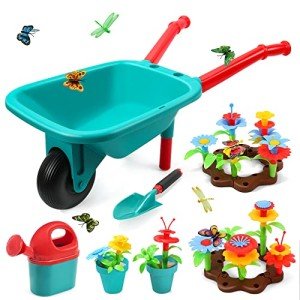 Adorable Kids Gardening Tool Set with Wheelbarrow