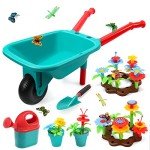 Adorable Kids Gardening Tool Set with Wheelbarrow