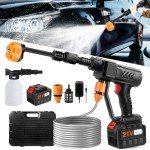 Portable Cordless Pressure Washer with 6-in-1 Nozzle