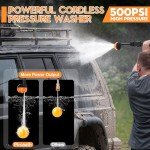 Portable Cordless Pressure Washer with 6-in-1 Nozzle