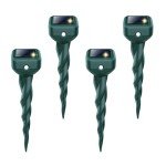 Solar Powered Mole Repellent Sonic Stakes - 4 Pack