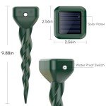 Solar Powered Mole Repellent Sonic Stakes - 4 Pack