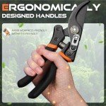 Professional Bypass Pruning Shears with Ergonomic Handle