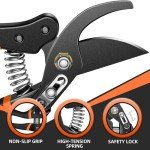 Professional Bypass Pruning Shears with Ergonomic Handle
