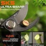 Professional Bypass Pruning Shears with Ergonomic Handle