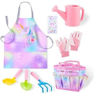 Kids Gardening Tools Set with Unicorn Apron