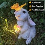 Solar Rabbit Garden Statue with LED Light