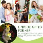 Solar Rabbit Garden Statue with LED Light