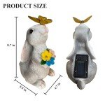 Solar Rabbit Garden Statue with LED Light