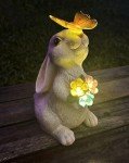 Solar Rabbit Garden Statue with LED Light