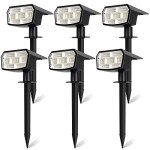 6-Pack Solar Spot Lights for Garden and Pathways