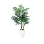 5FT Golden Cane Palm Tree with White Planter